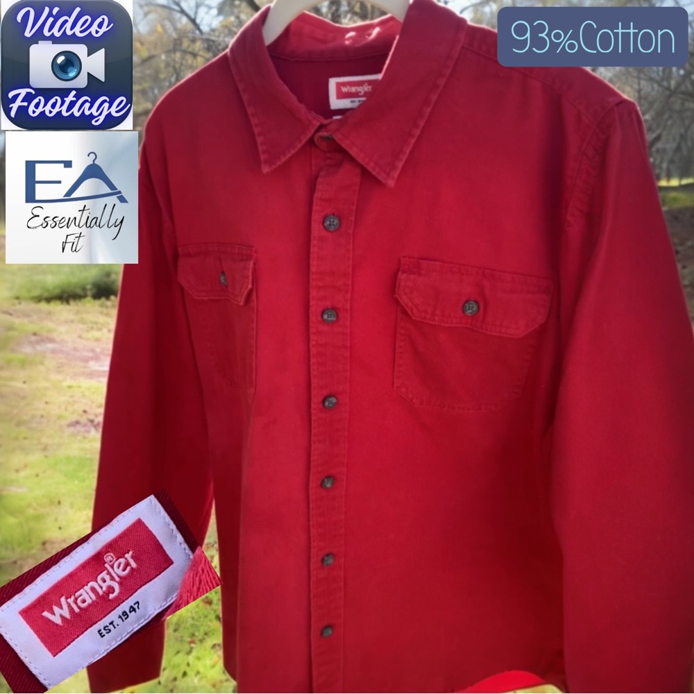 Wrangler Men’s Utility Work Shirt Brick Red